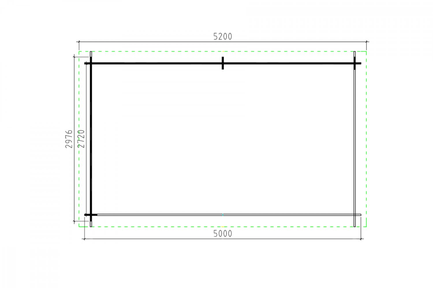 Paviljoen P3051 520x318 cm geïmpregneerd plattegrond