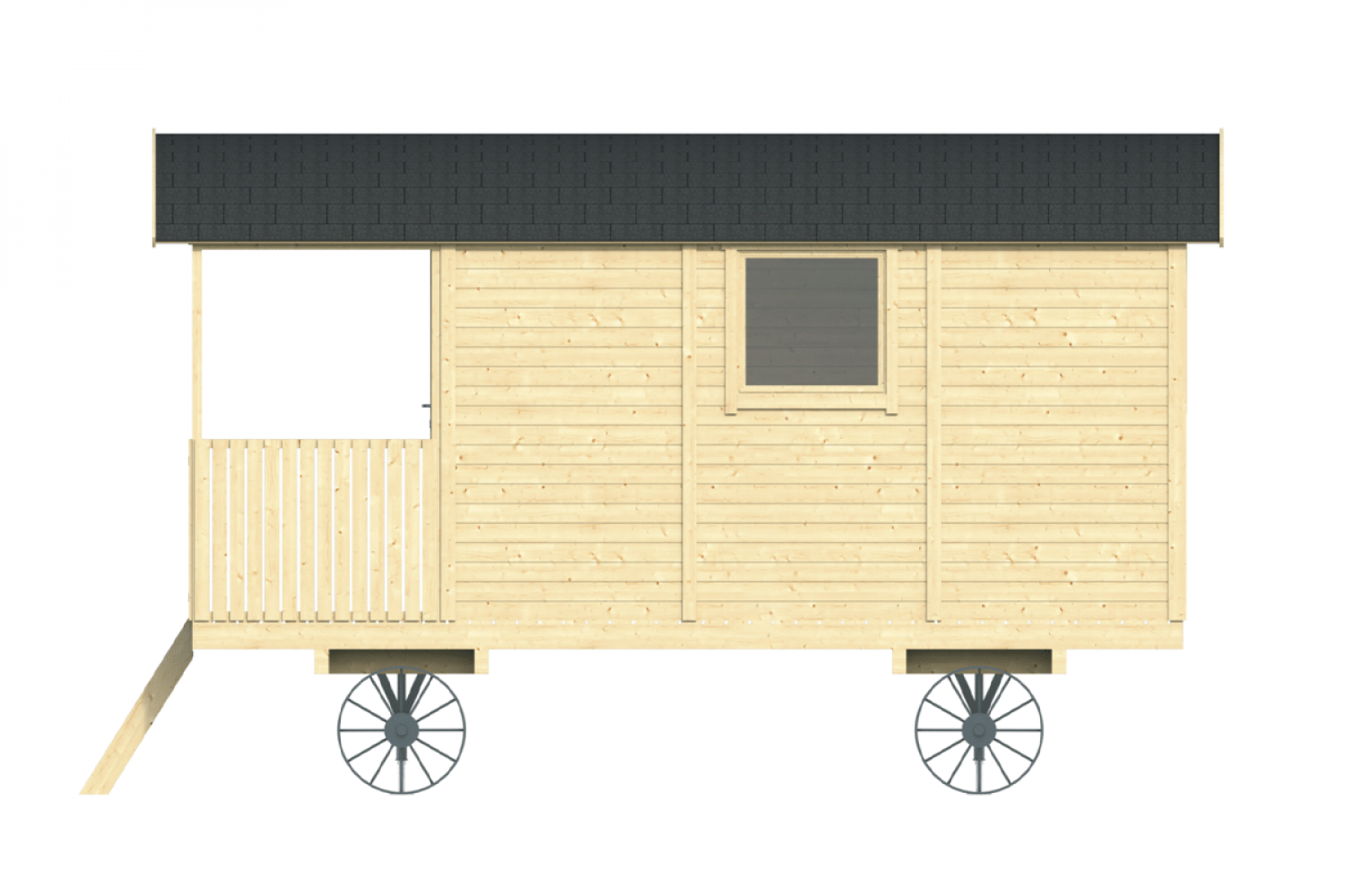 Pipowagen / Zigeunerwagen Paddy met veranda 480x240 cm