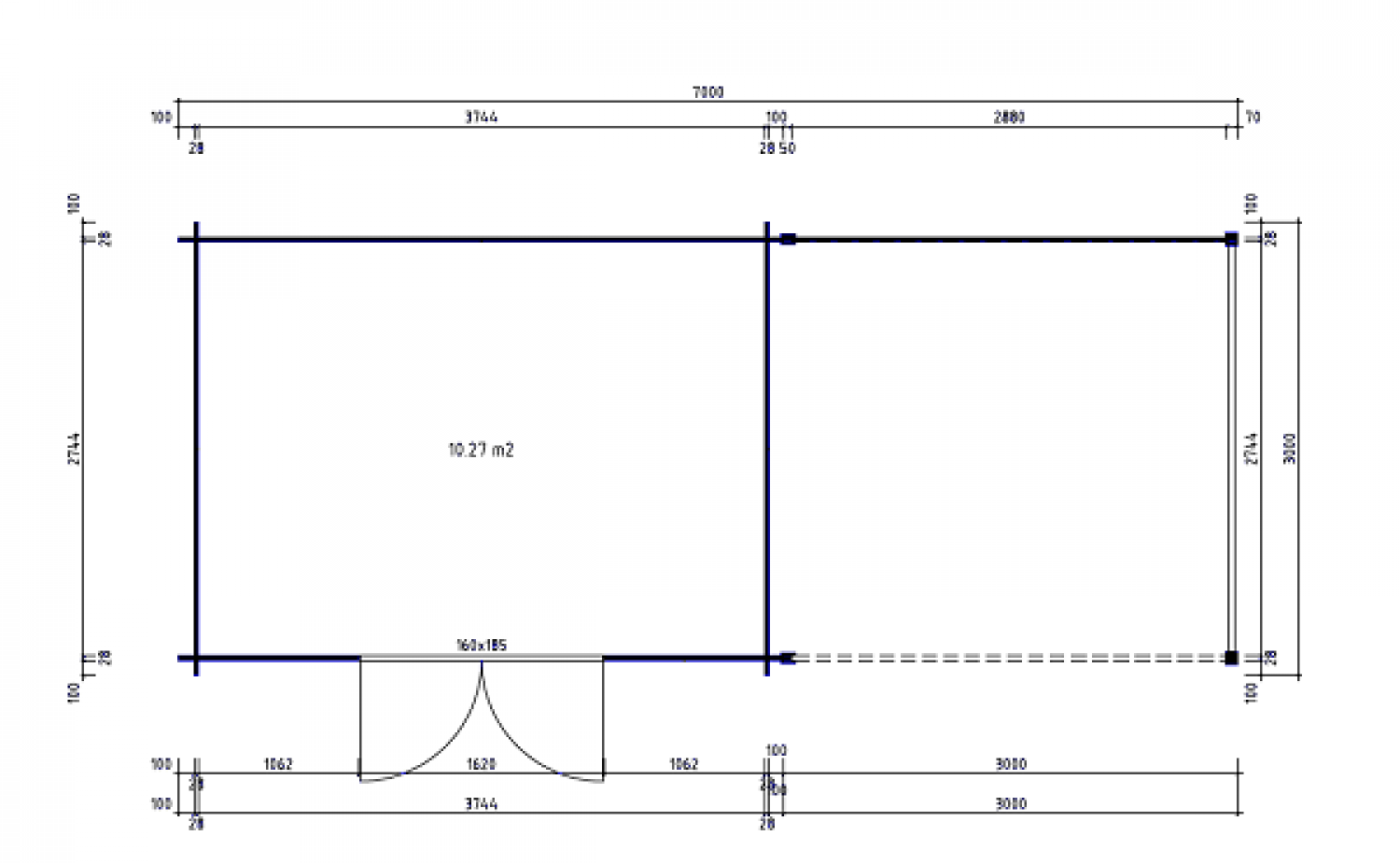 Plattegrond blokhut Orlando