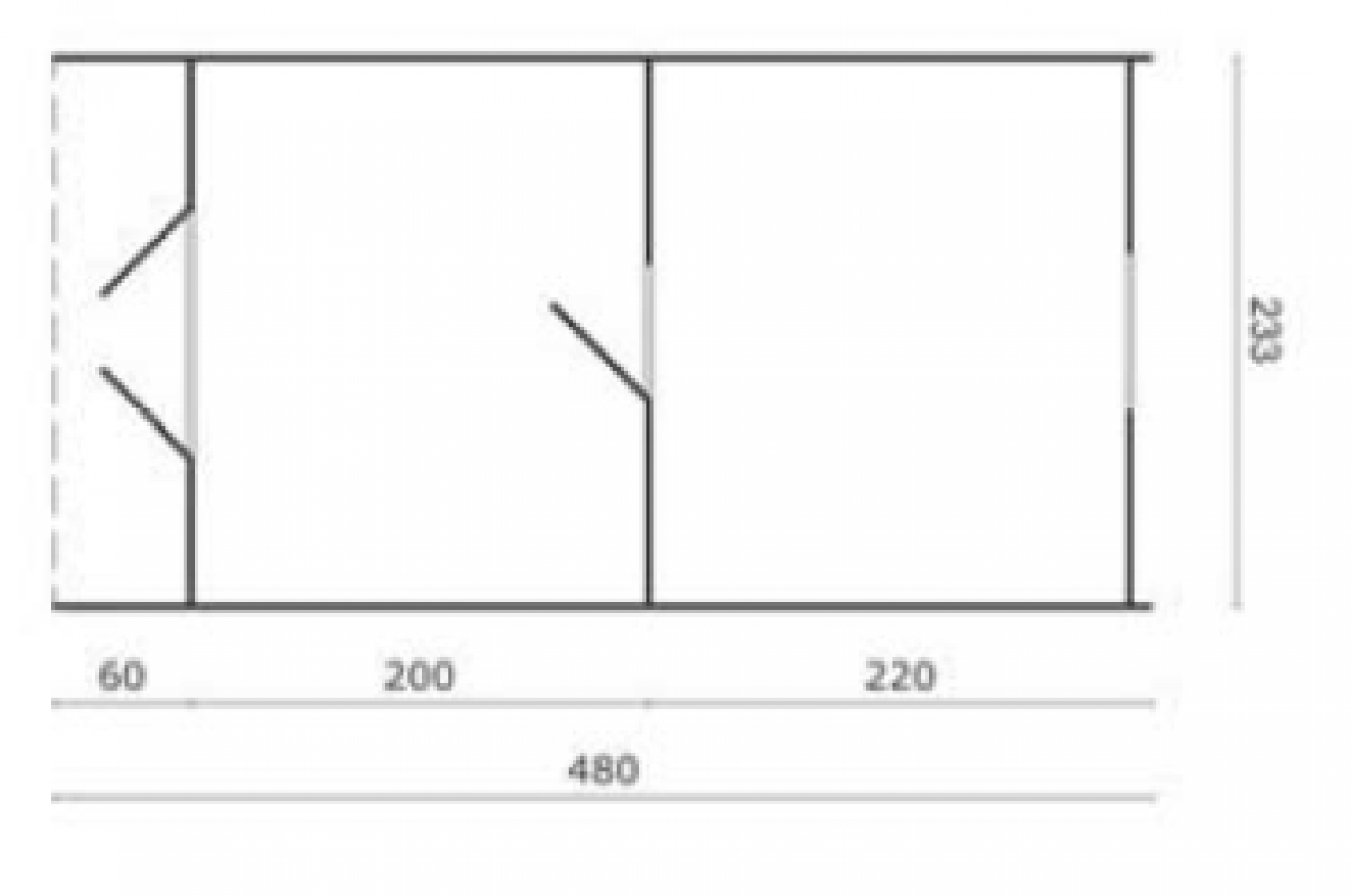Camping Pod 480 240x480 cm plattegrond