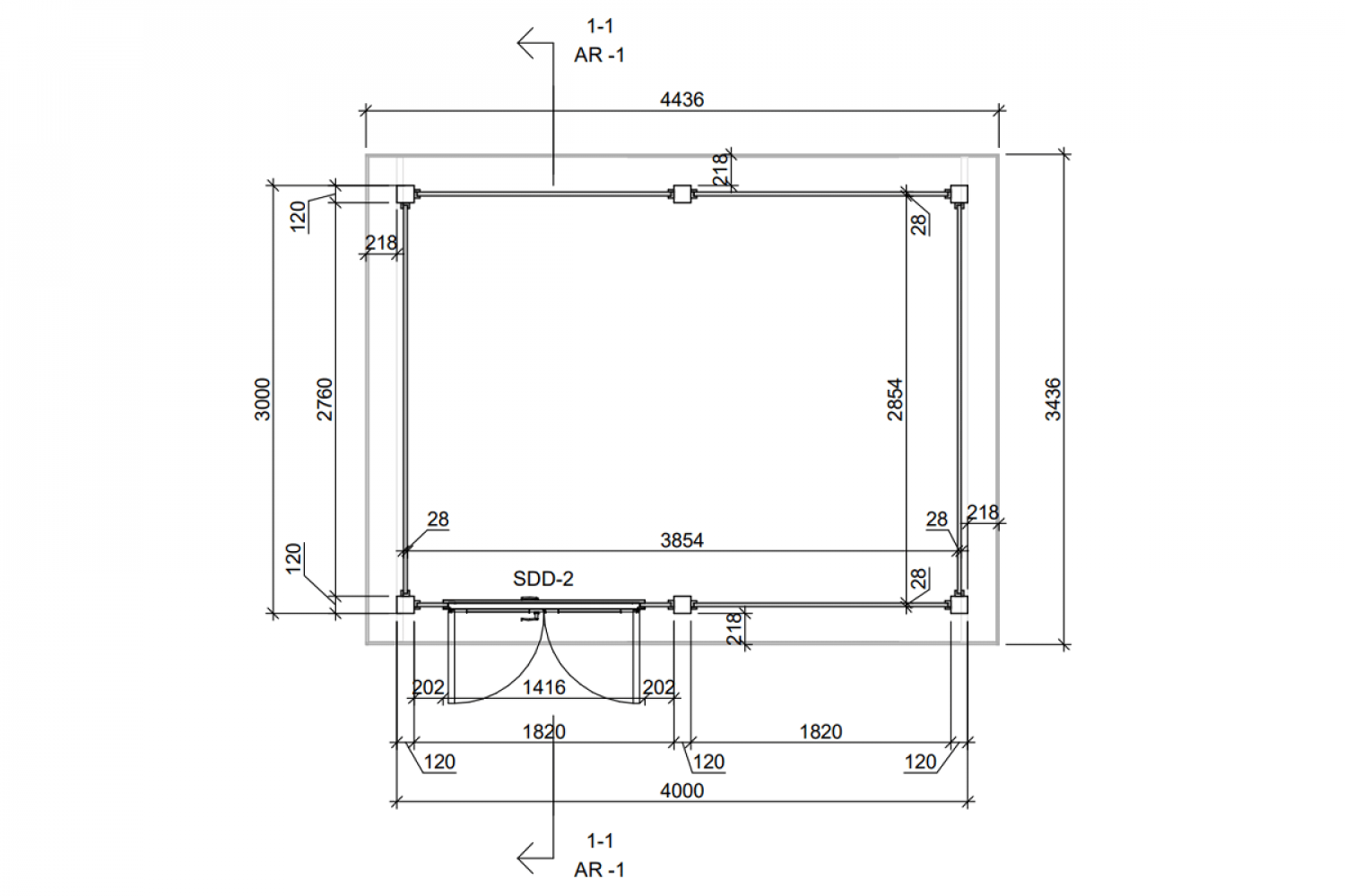 Prime Line blokhut 400x300 cm