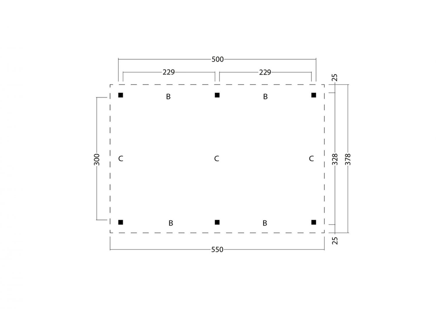 Overkapping Plat Dak Odense XL Type 1 Red Class Wood 550x378 cm