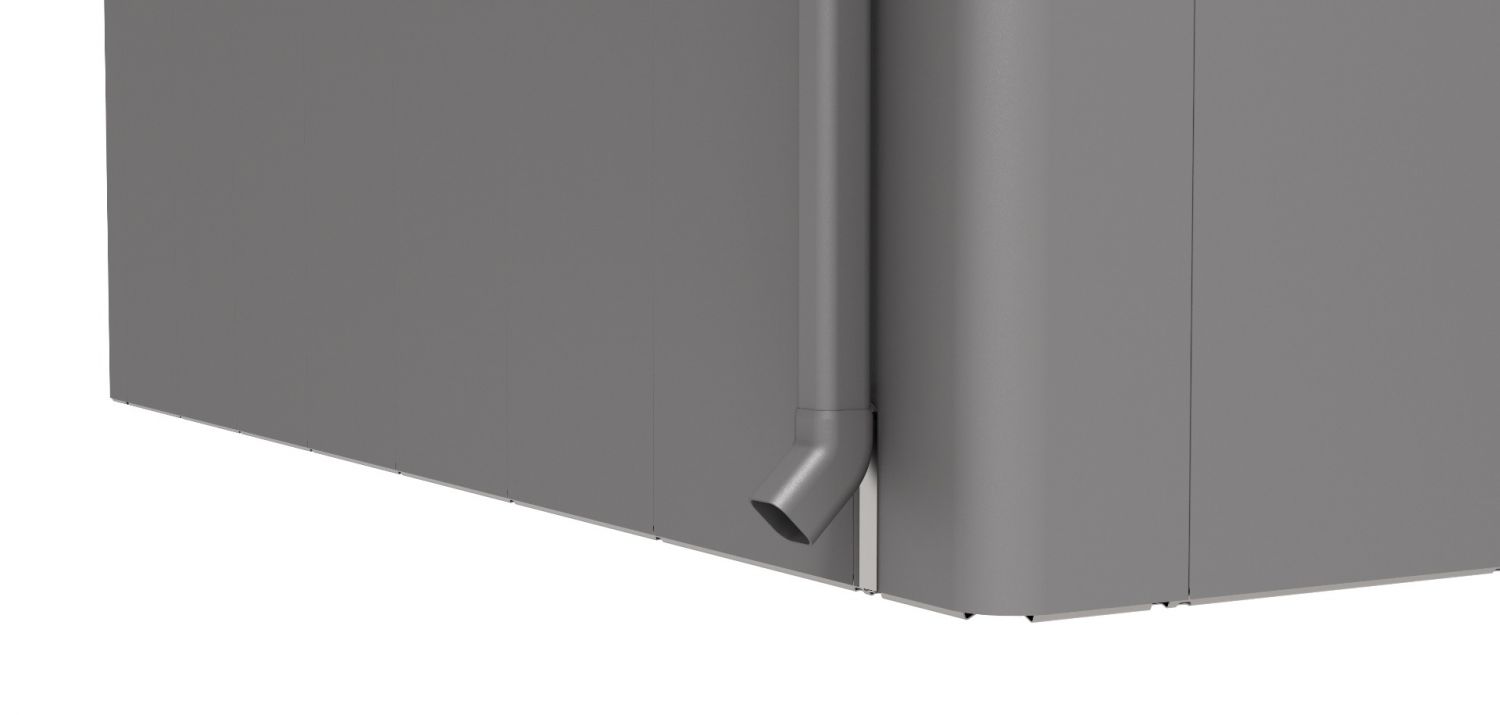Metalen berging Neo 1A 180x180 cm - Donkergrijs/ zilver