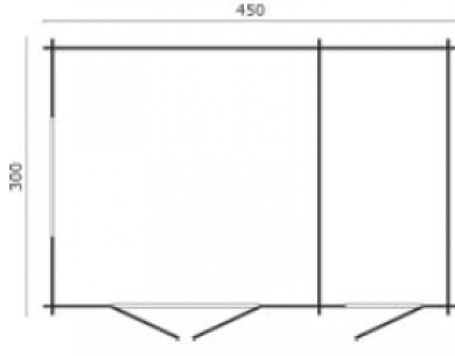 Blokhut Rhön P 300+150x300 cm - groen geïmpregneerd