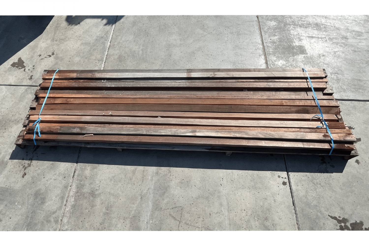 Hardhout geschaafd timmerhout 4,4x6,8x305 cm - 15 stuks in 1 koop - SALE01718