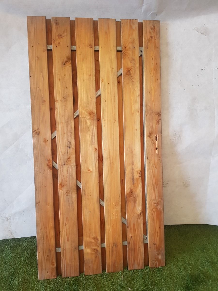 Tuindeur Privacy lariks/douglas 100x195 cm Reeds gemonteerd