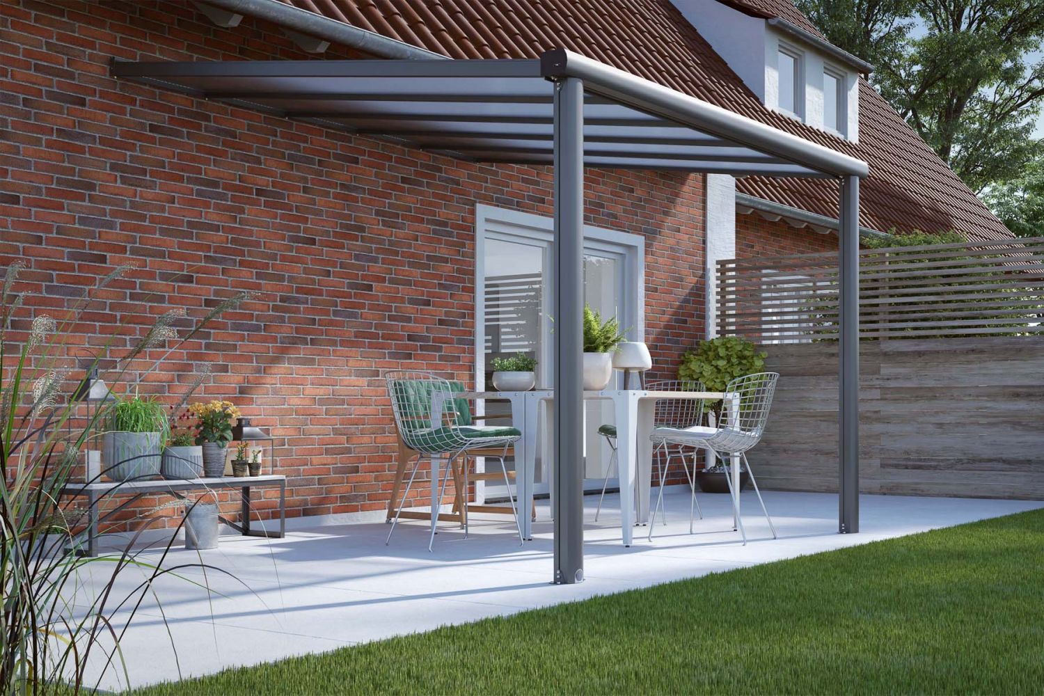DHZ-veranda Smartline 304x300 cm - Antraciet structuur