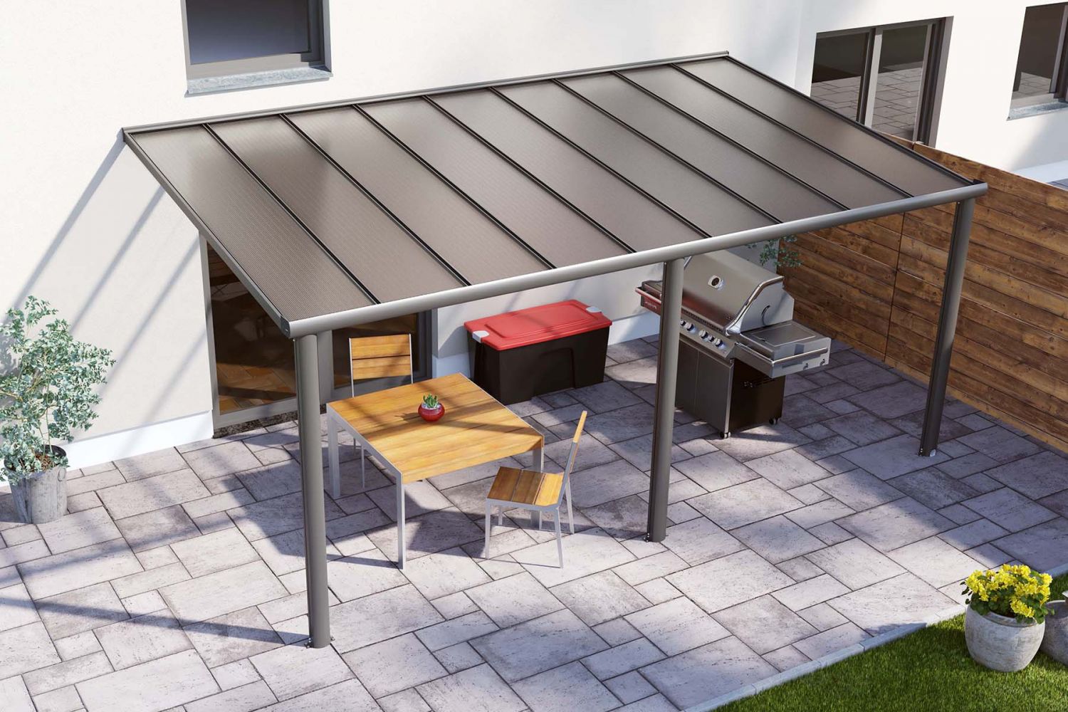 DHZ-veranda Smartline 544x300 cm - Antraciet structuur