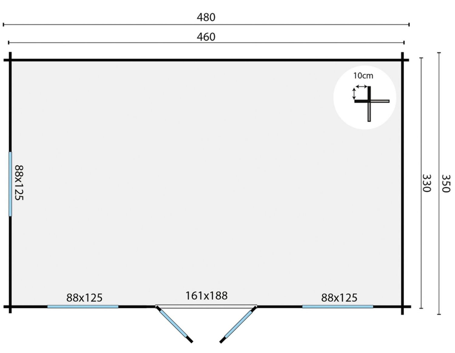 Blokhut Tane 480x350 cm