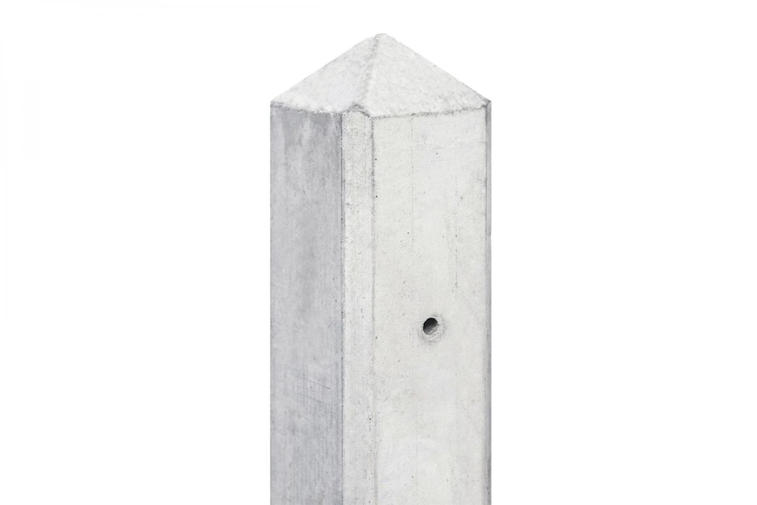 Betonpaal wit/grijs met diamantkop 10x10x250 cm voor schermen 150 cm hoog