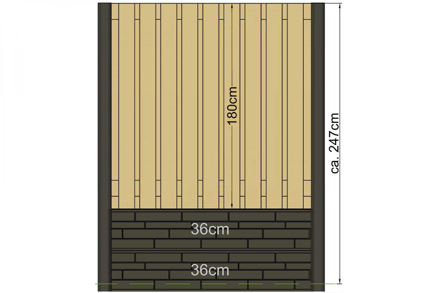 Betonnen eindpaal sleufpaal wit/grijs 11,5x11,5x316 cm
