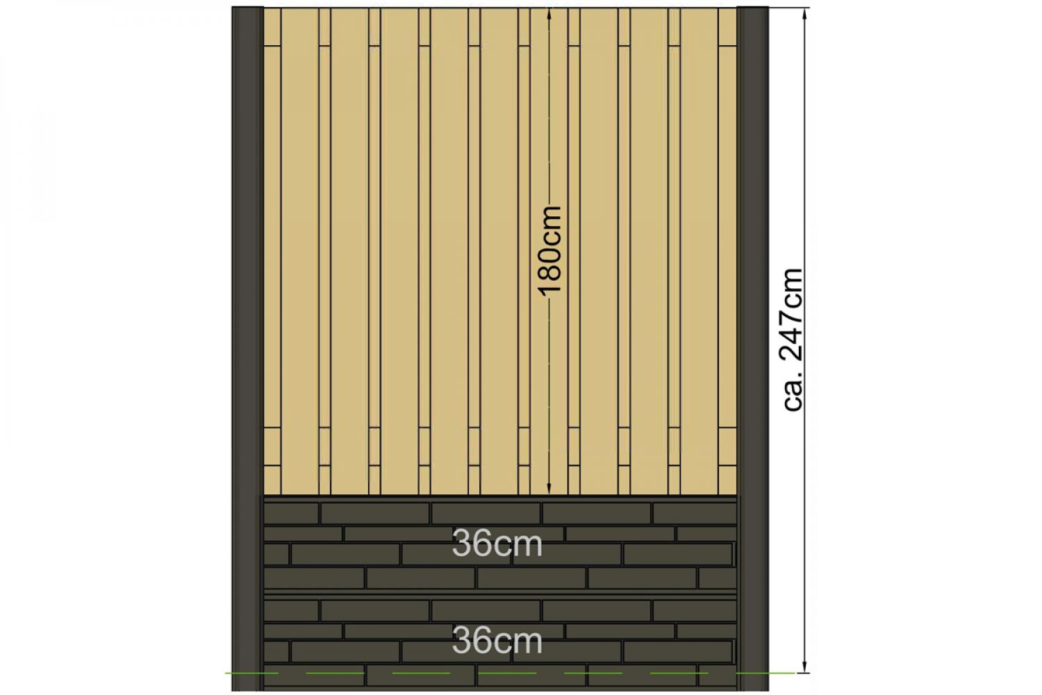 Betonnen eindpaal antraciet 11,5x11,5x280 cm