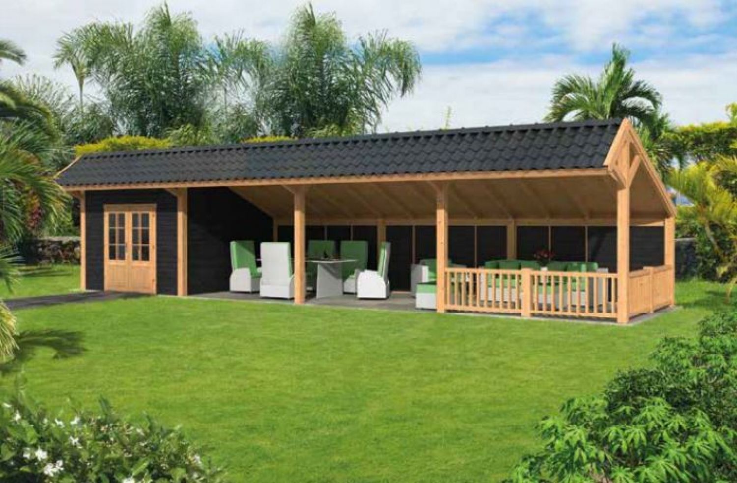 Lariks/Douglas Kapschuur Bergen L type 11 888x306 cm