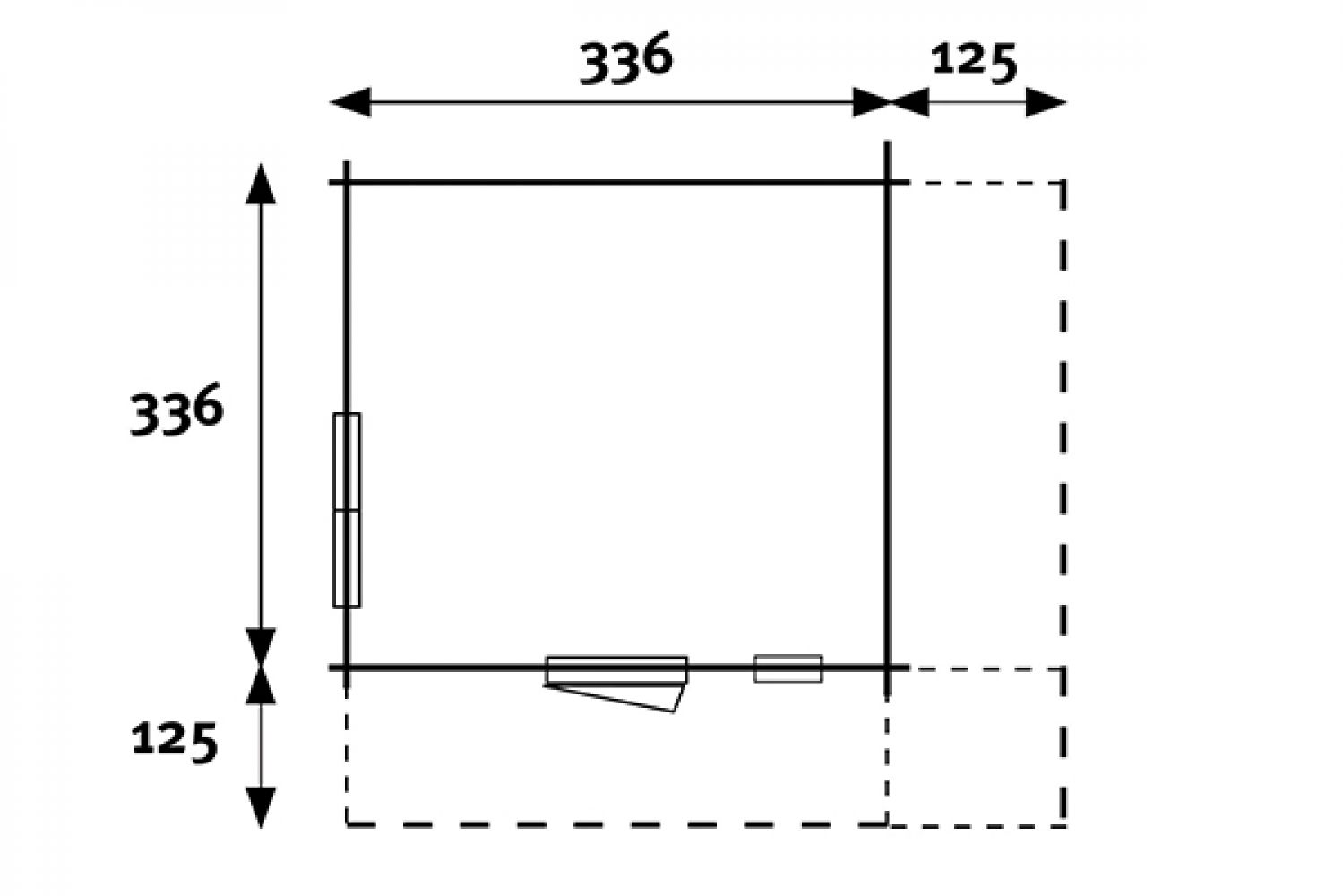 Trekkershut Standaard 366x366 cm
