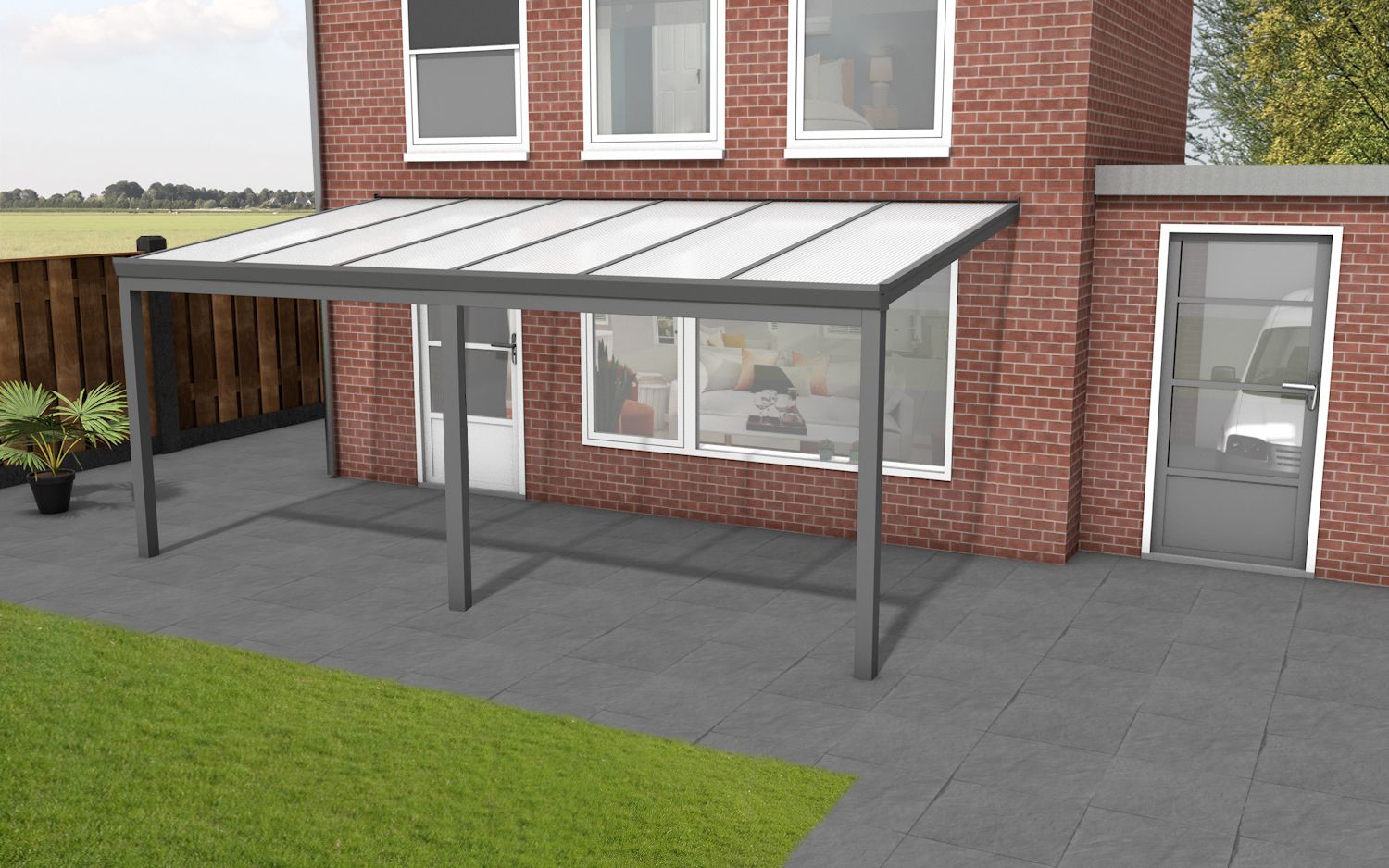 Aluminium aanbouwveranda Velvetline 600x300 cm - Polycarbonaat dak
