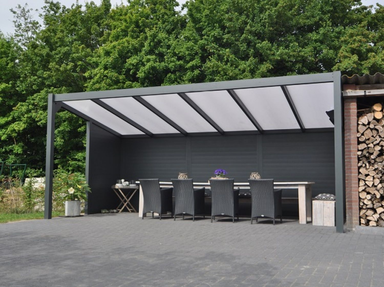 Profiline terrasoverkapping - vrijstaand - 400x300 cm - polycarbonaat dak