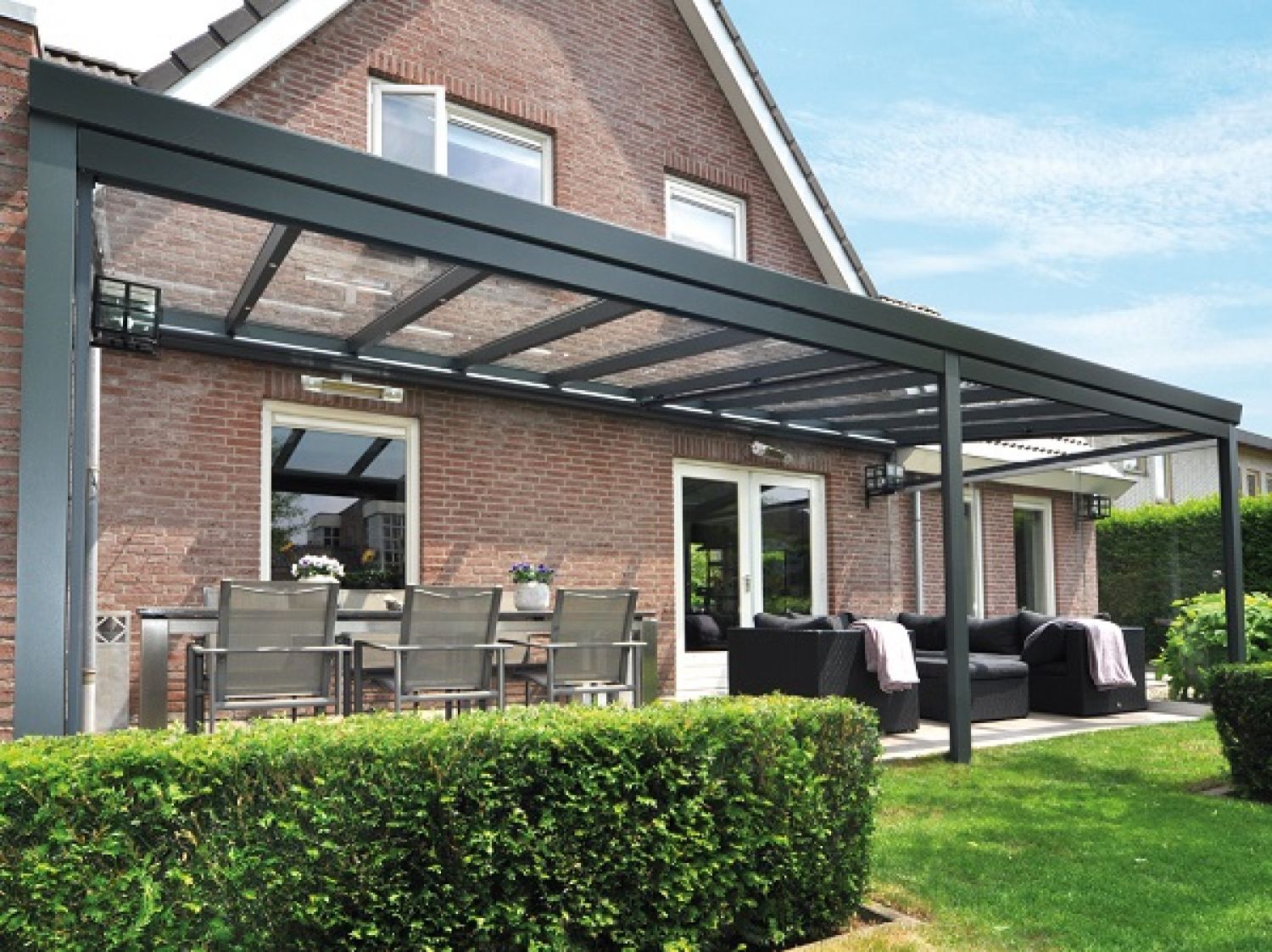 Profiline XXL veranda 900x400 cm - polycarbonaat dak