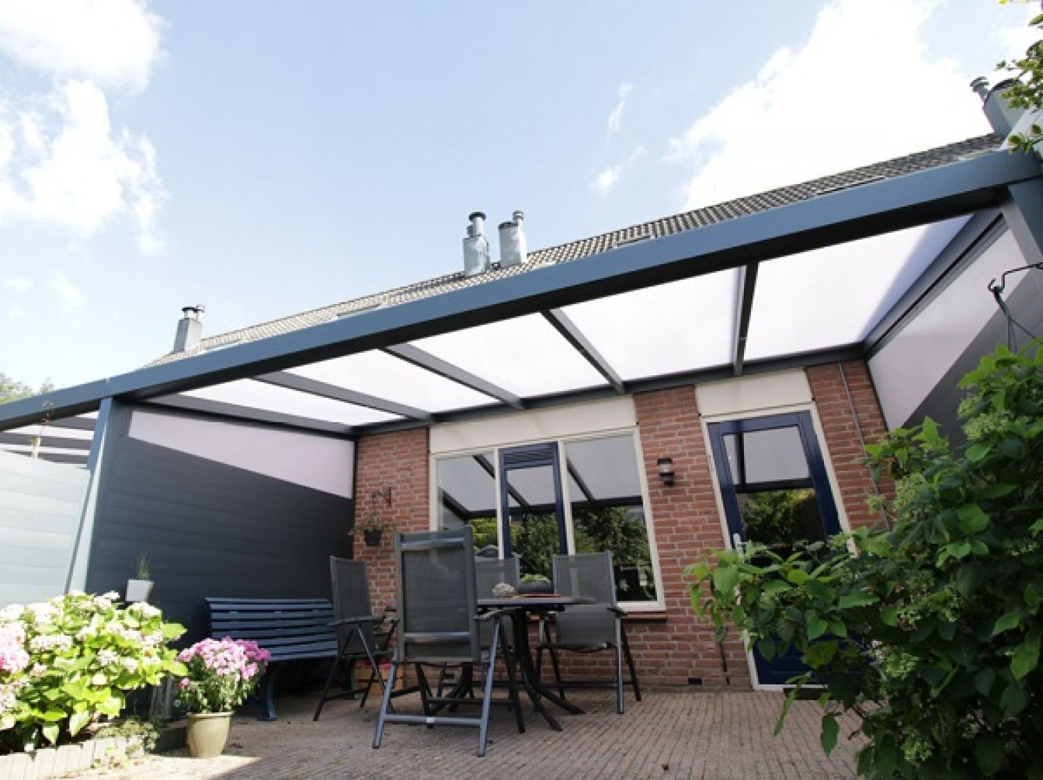 Profiline XXL veranda 1400x250 cm - polycarbonaat dak