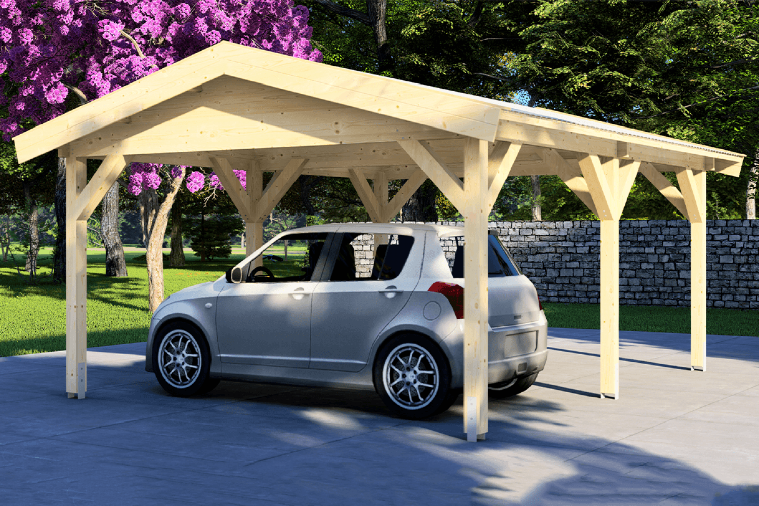 Carport 400x500 cm zadeldak