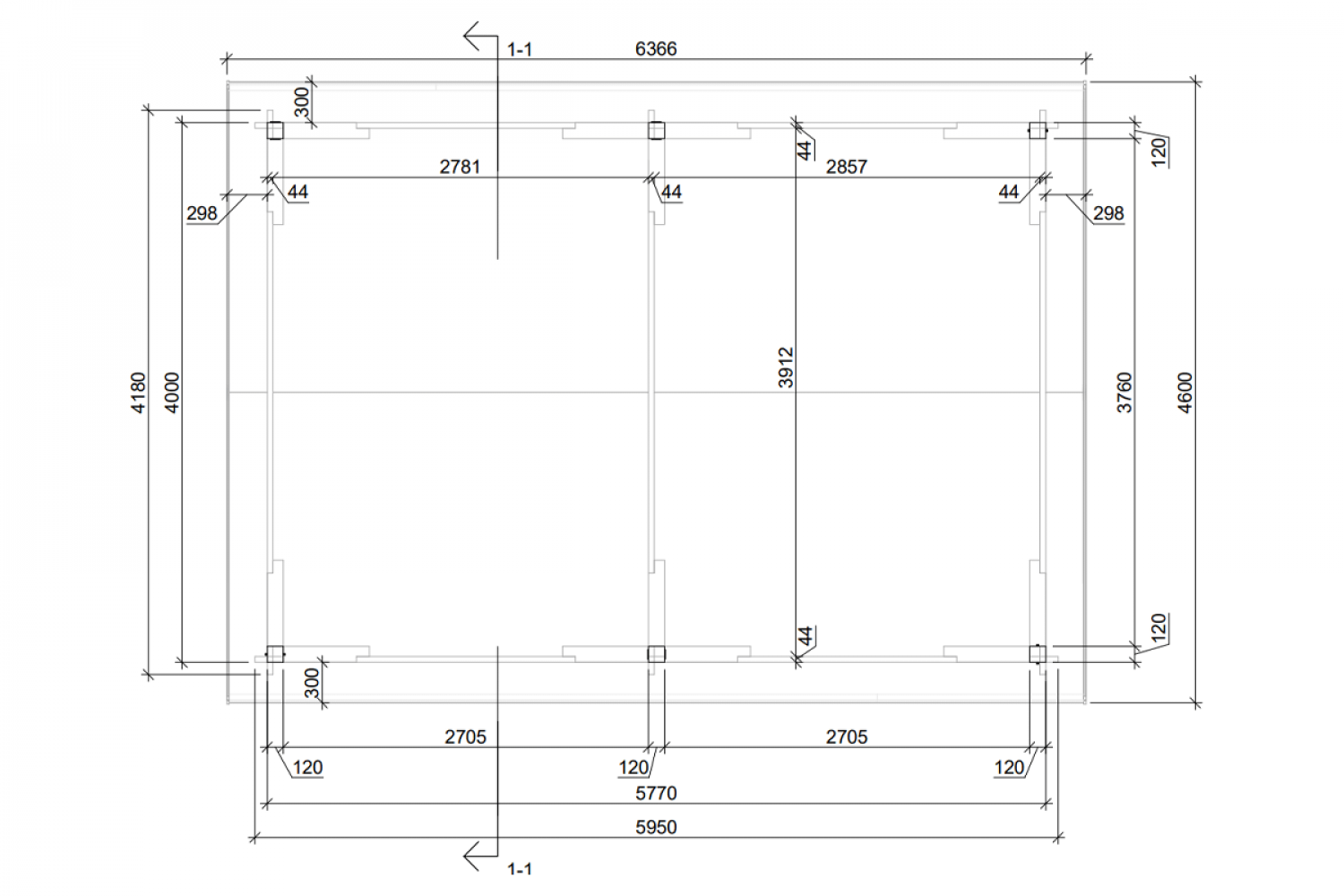 Carport 400x600 cm zadeldak