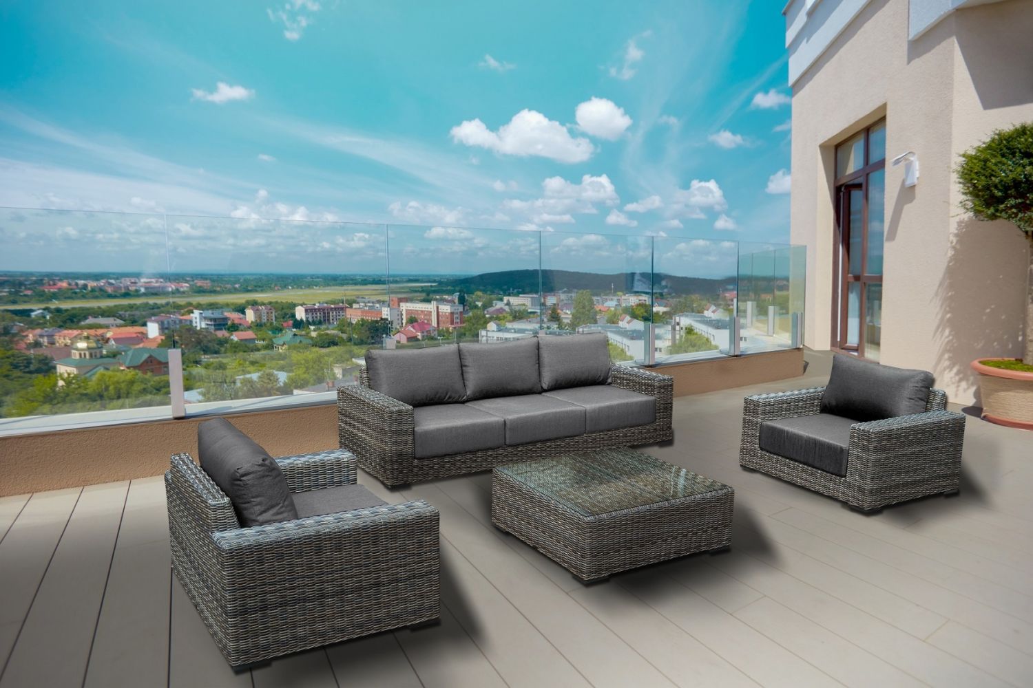 Wembley loungeset wicker - sterk in prijs verlaagd 