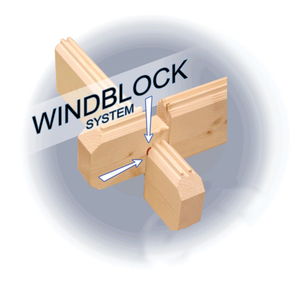 Blokhut Peggie 300x400 cm- windblock system