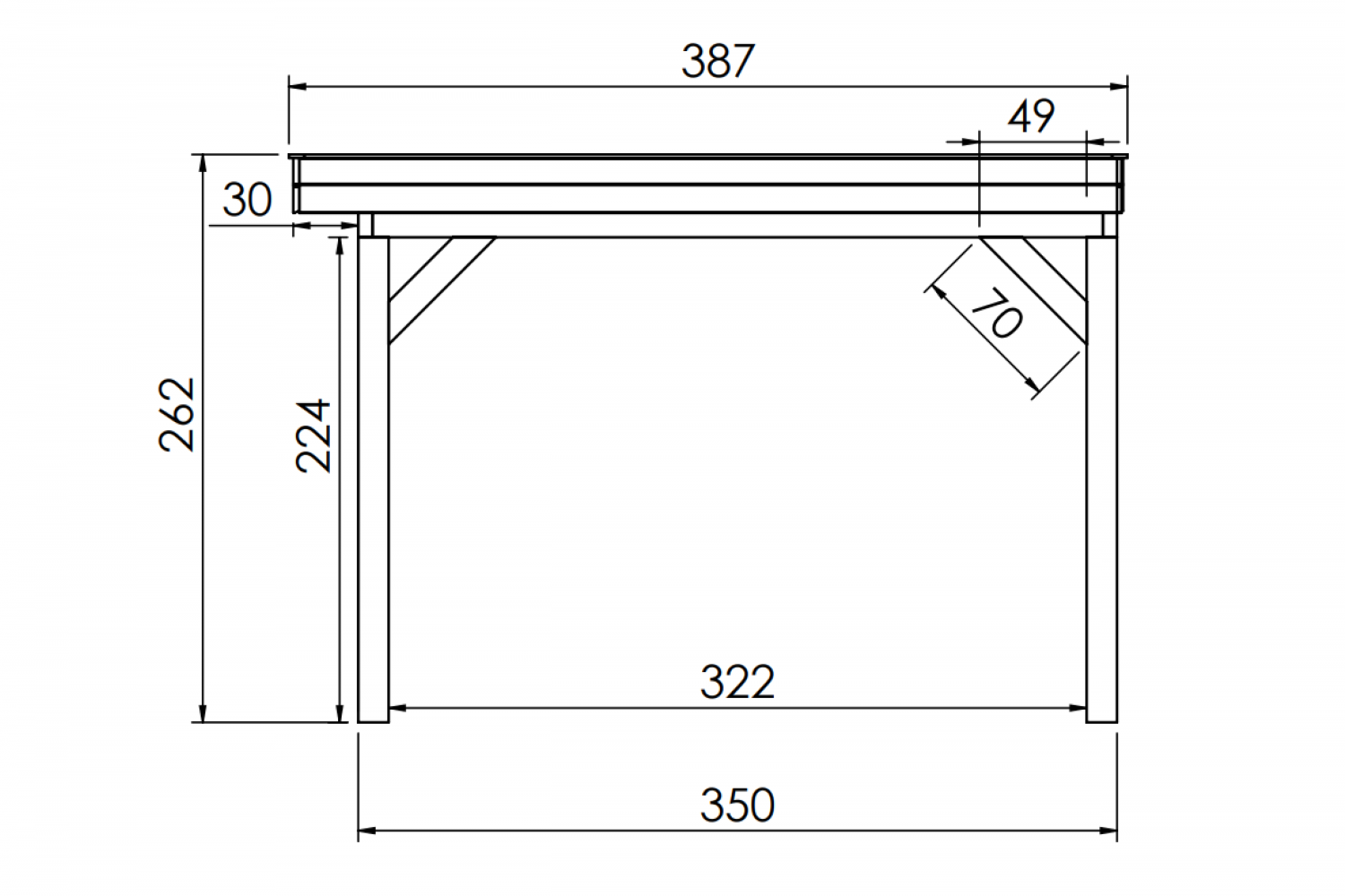 Buitenverblijf SUBLIME Plat dak - 1000x350 cm