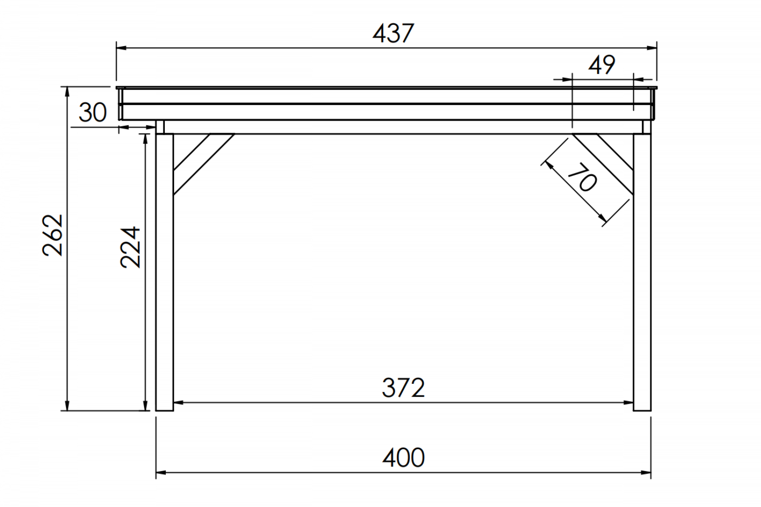 Buitenverblijf SUBLIME Plat dak - 400x400 cm