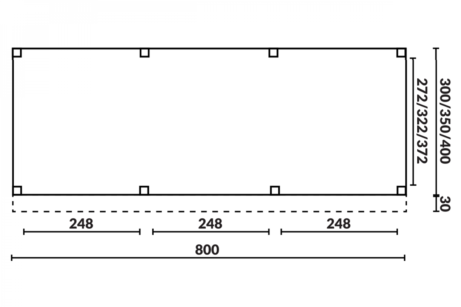 Buitenverblijf Sublime Plat dak - 800 x 400 cm