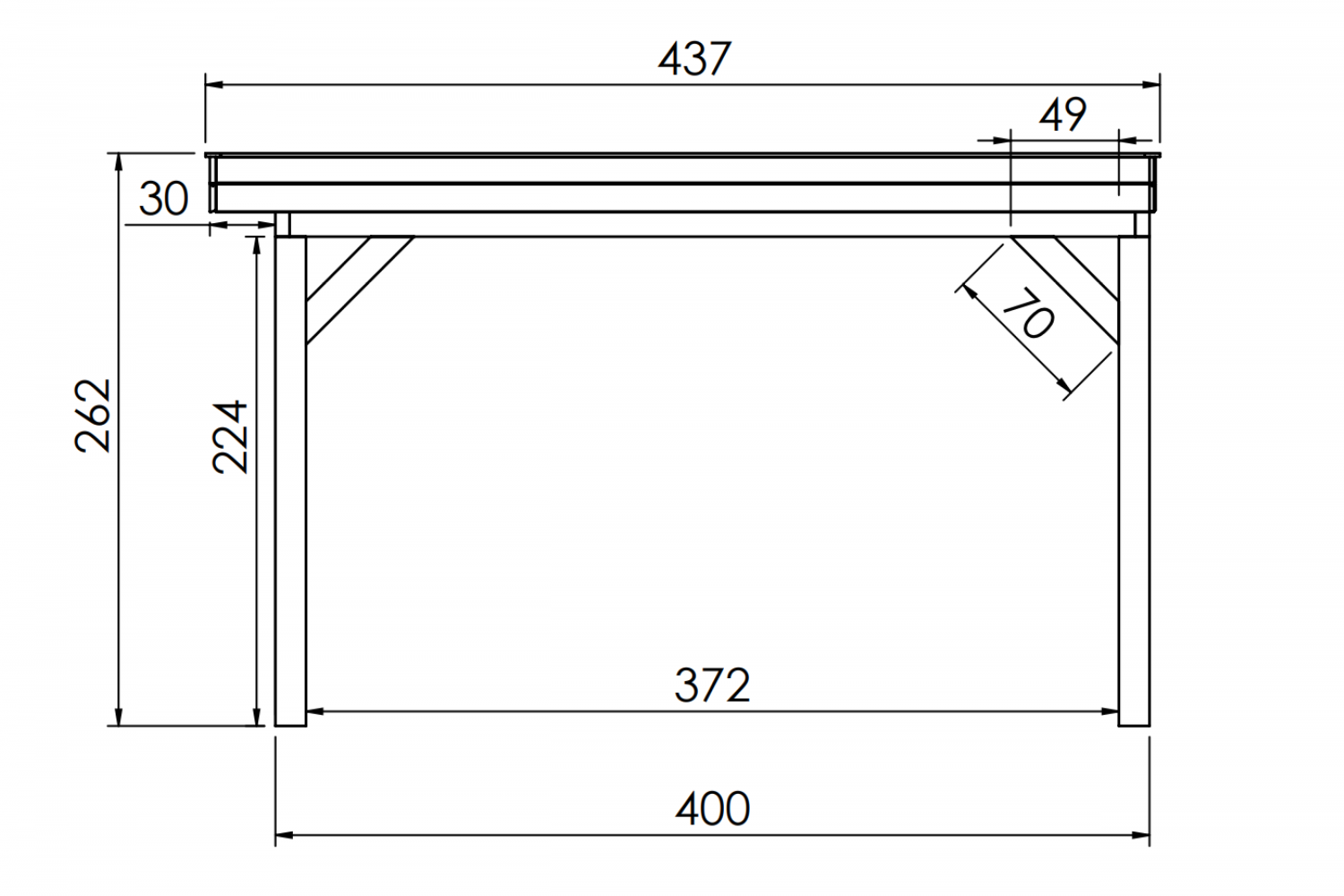 Buitenverblijf SUBLIME Plat dak - 1100 x 400 cm