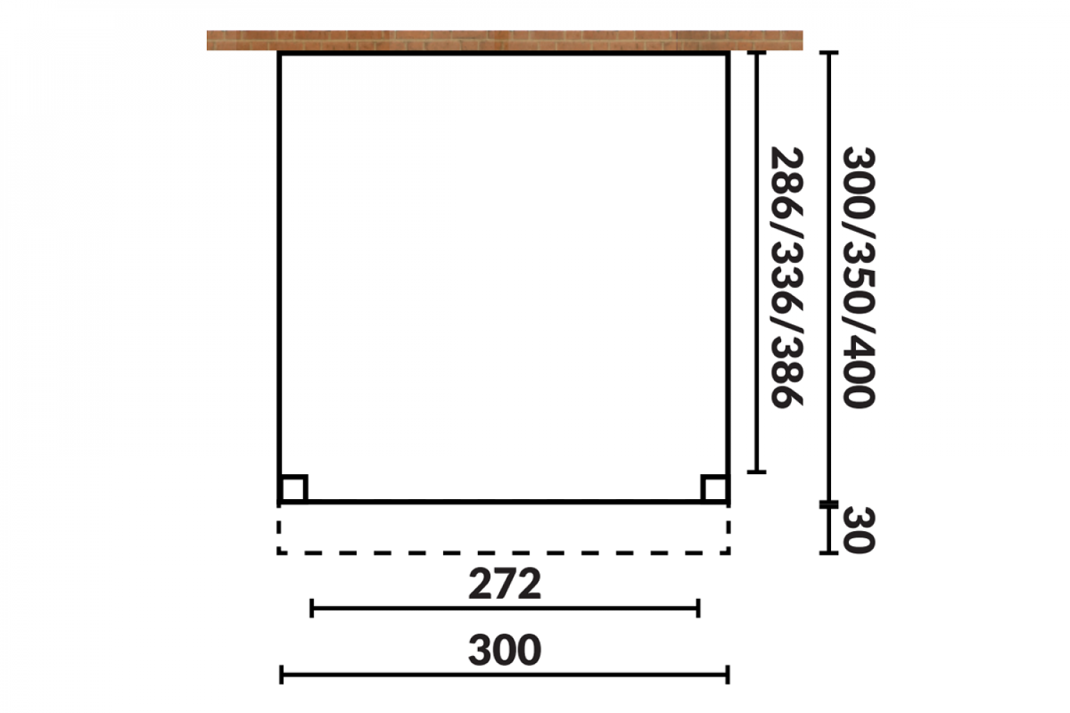 Aanbouw veranda Sublime plat dak - 300 x 300 cm
