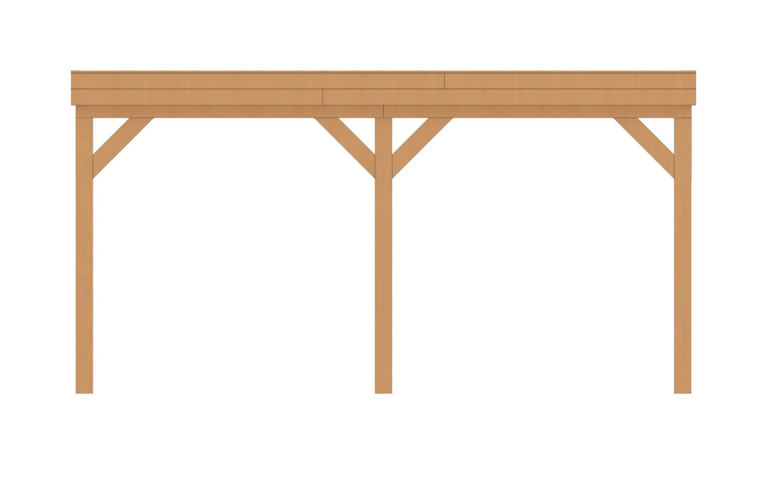 Aanbouw veranda Sublime plat dak - 500 x 300 cm