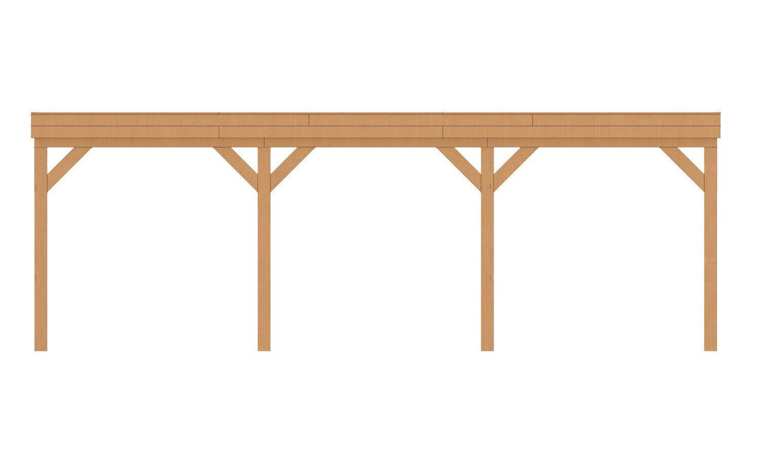 Aanbouw veranda Sublime plat dak - 750 x 300 cm