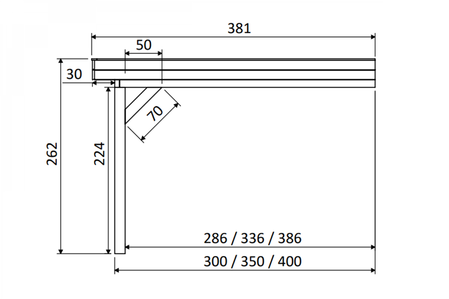 Aanbouwveranda SUBLIME Plat dak - 750x300 cm