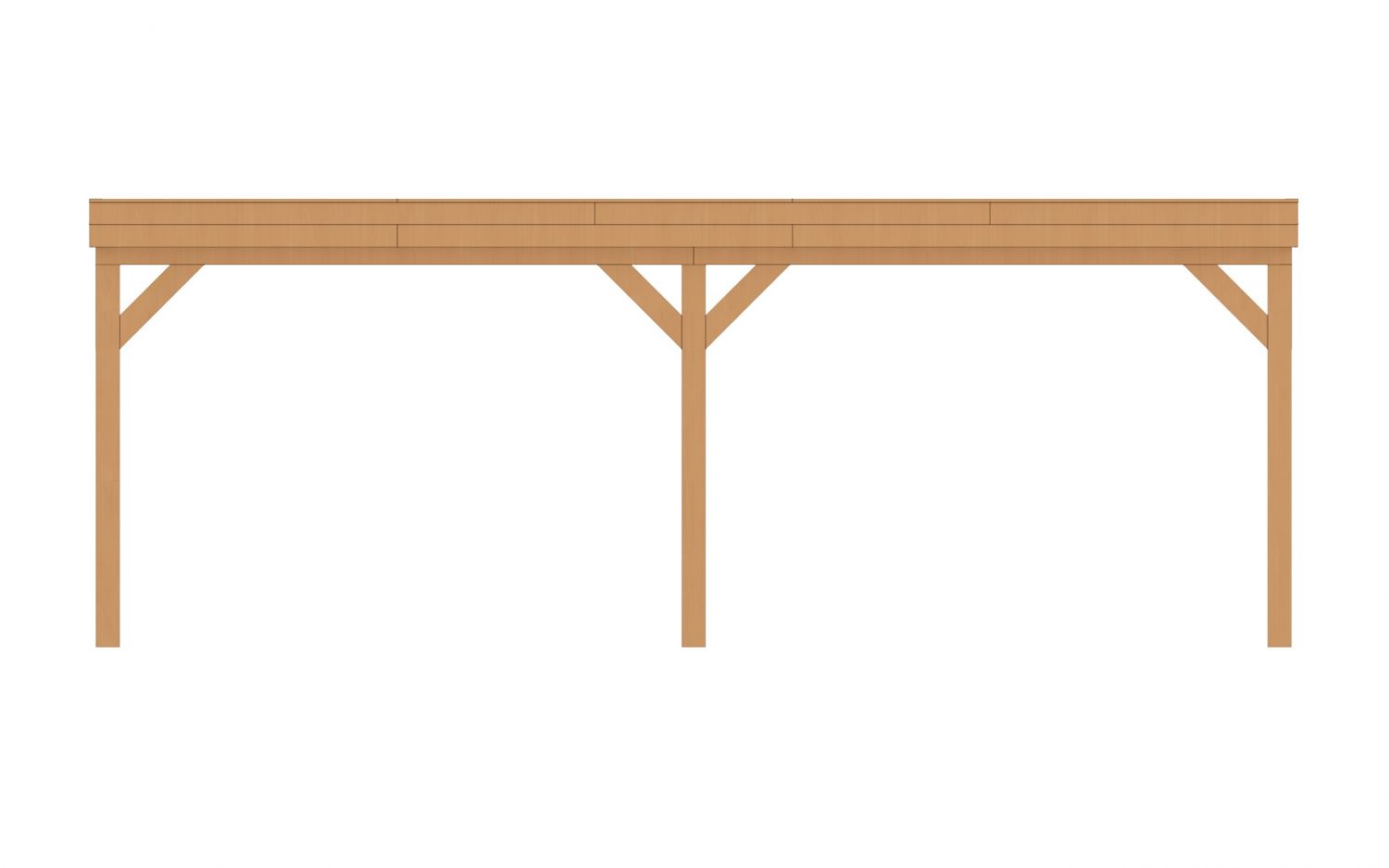 Aanbouw veranda Sublime plat dak - 700 x 350 cm