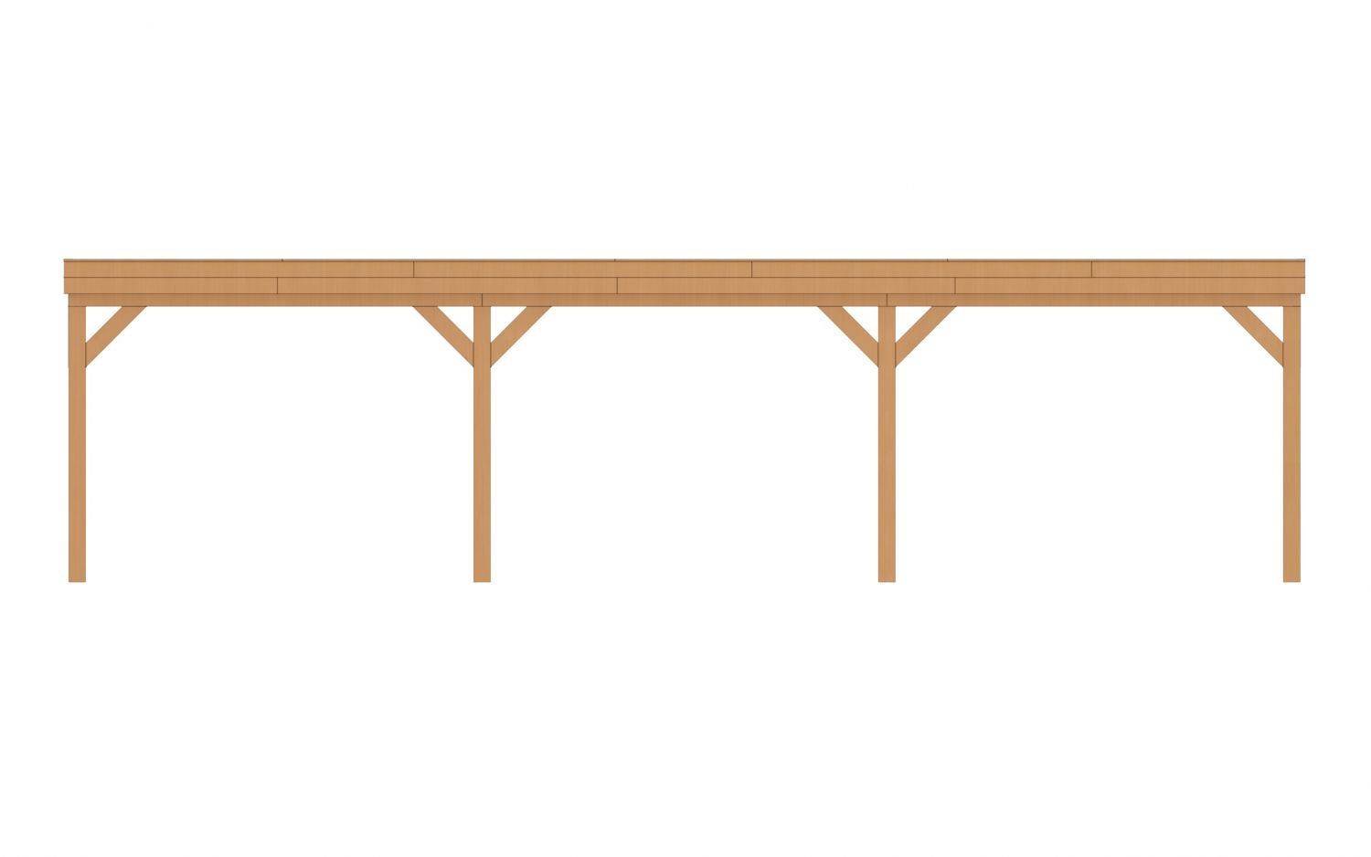 Aanbouw veranda Sublime plat dak - 1000 x 400 cm