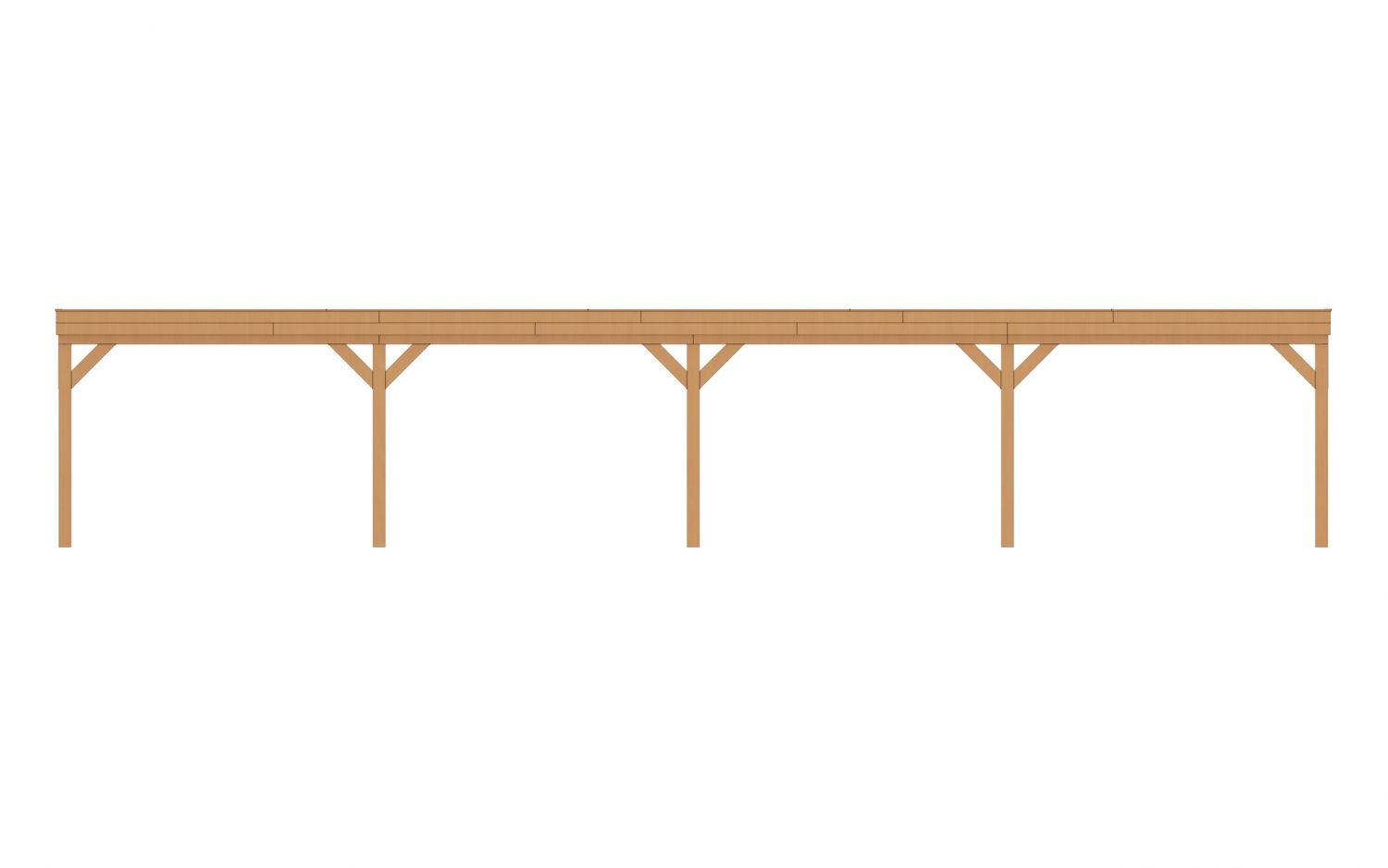 Aanbouw veranda Sublime plat dak - 1400 x 400 cm