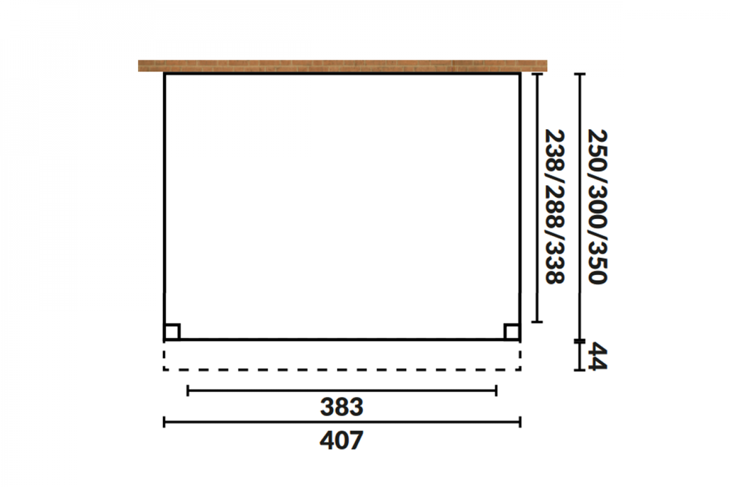 Aanbouw veranda Oblique schuin dak - 400 x 300 cm - Polycarbonaat
