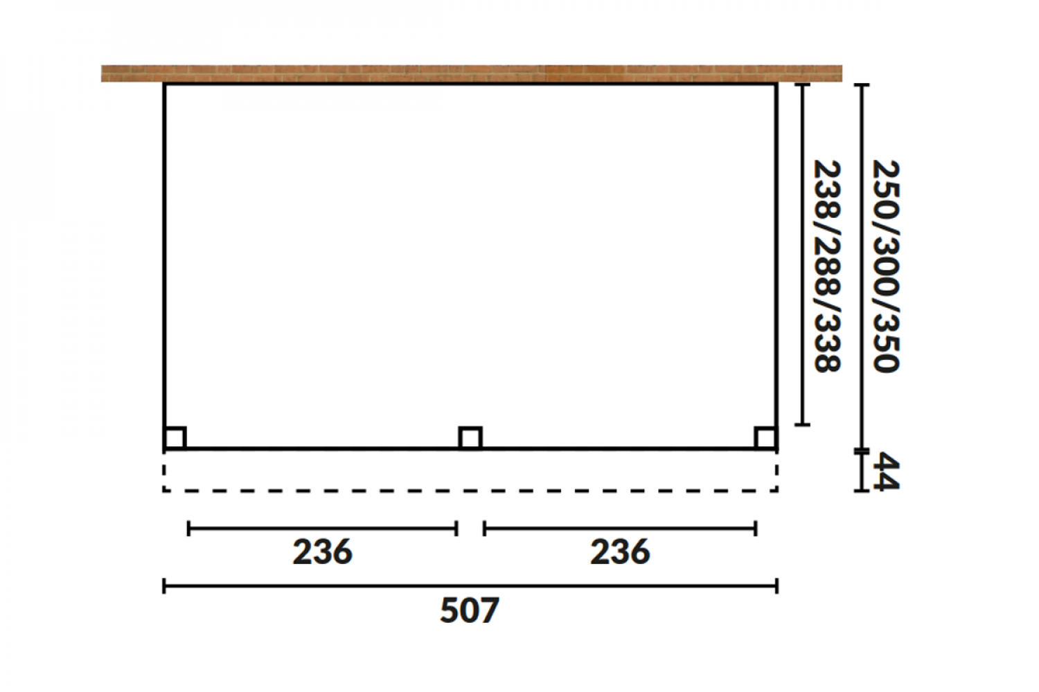 Aanbouw veranda Oblique schuin dak - 500 x 300 cm - Polycarbonaat