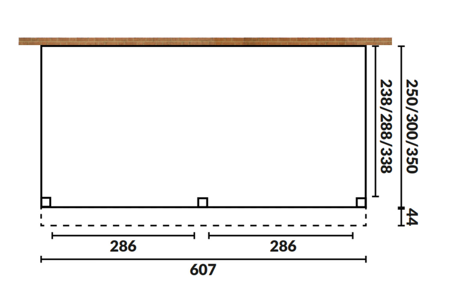 Aanbouw veranda Oblique schuin dak - 600 x 300 cm - Polycarbonaat