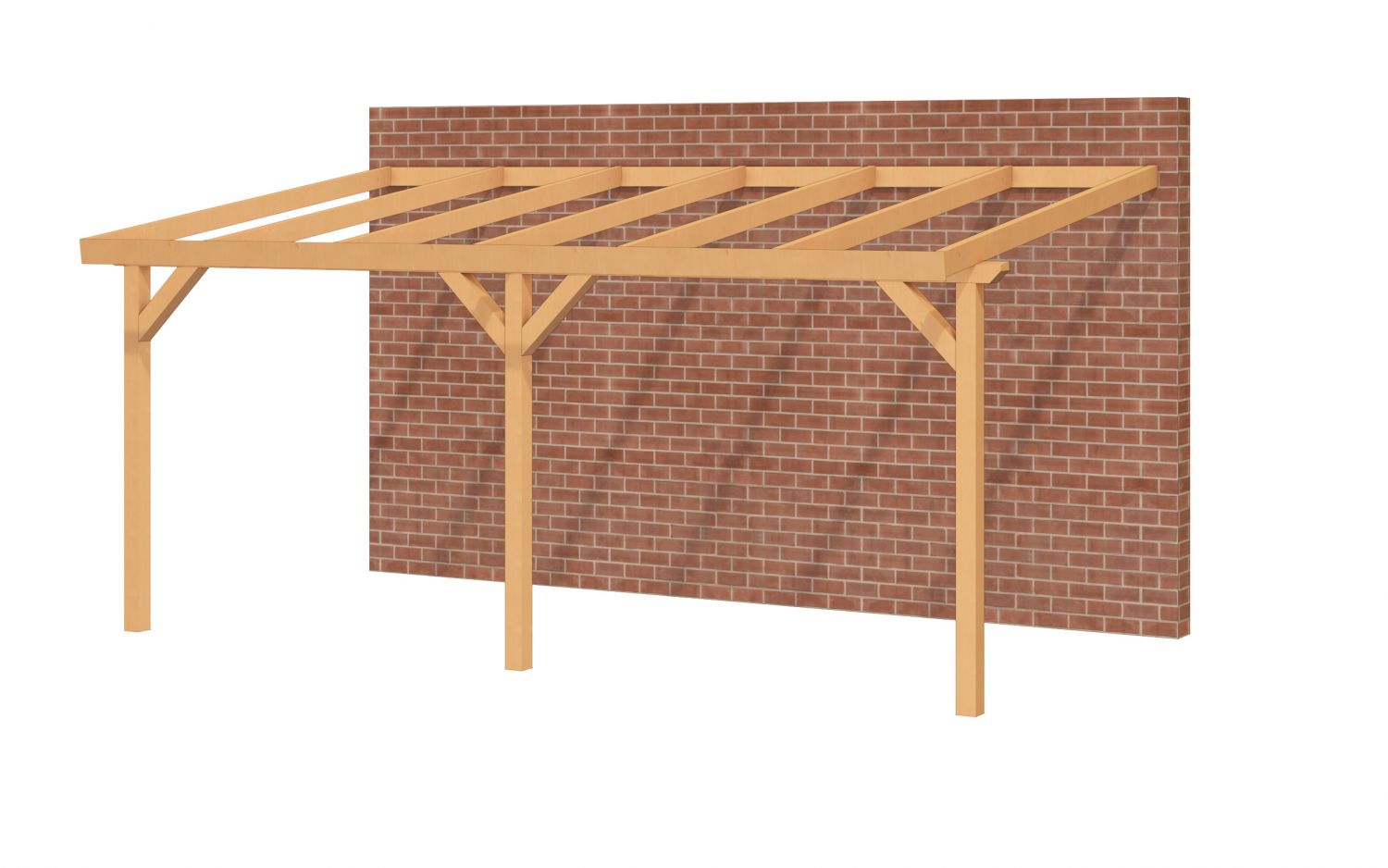 Aanbouw veranda Oblique schuin dak - 600 x 350 cm - Polycarbonaat