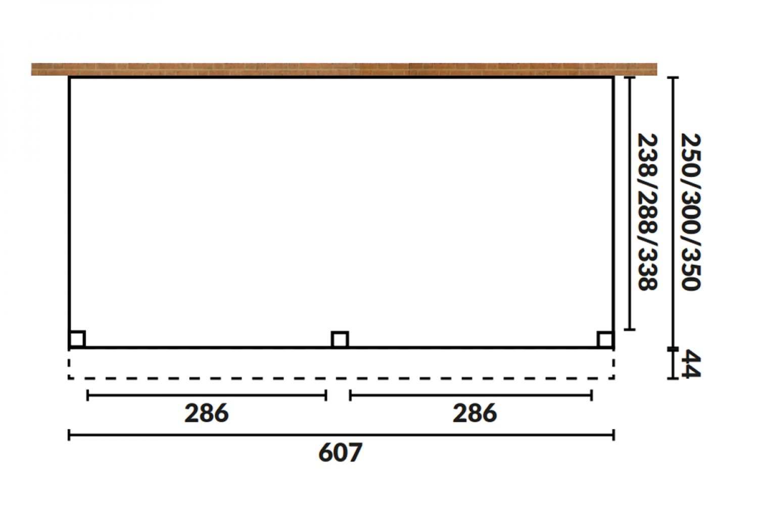 Aanbouw veranda Oblique schuin dak - 600 x 350 cm - Polycarbonaat