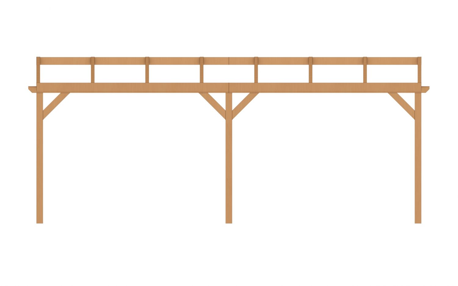 Aanbouw veranda Oblique schuin dak - 700 x 350 cm - Polycarbonaat