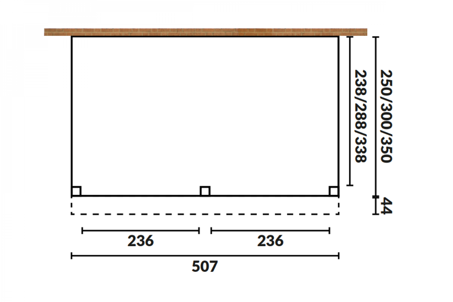 Aanbouw veranda Oblique schuin dak - 500 x 400 cm - Polycarbonaat