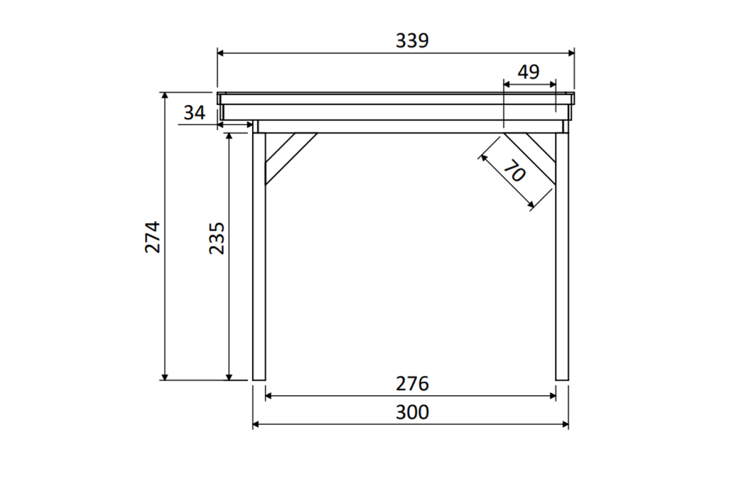 DHZ Buitenverblijf EASYLINE Plat dak - 400x300 cm