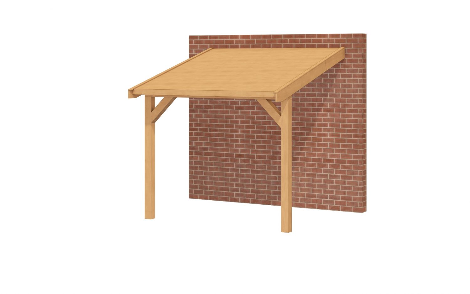 Aanbouw veranda Oblique schuin dak - 300 x 350 cm - Dakbeplanking