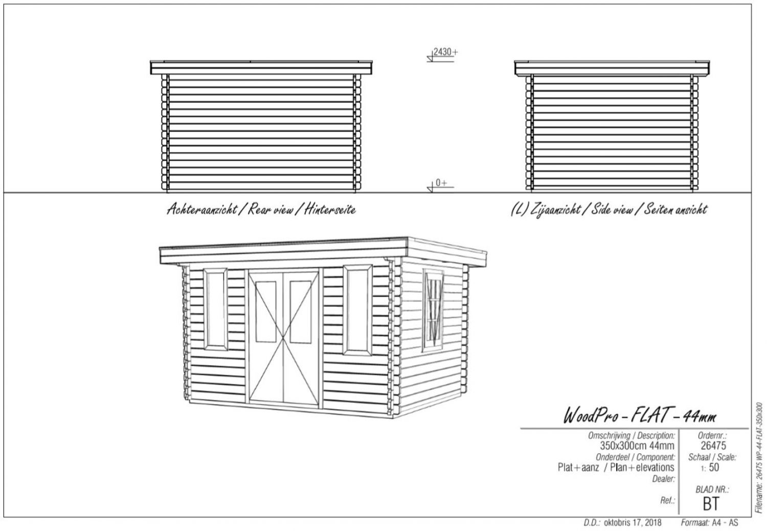 Blokhut Zuna - Tekening