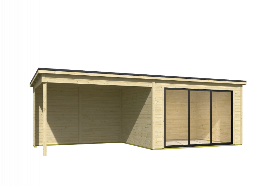 Tuinhuis Pernilla 385x295 cm + 350 cm aanbouw