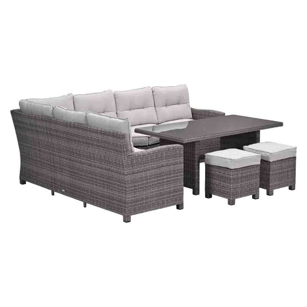 Lounge/dinnerset Blue Bird - 5-delig - links - organic grey / desert sand