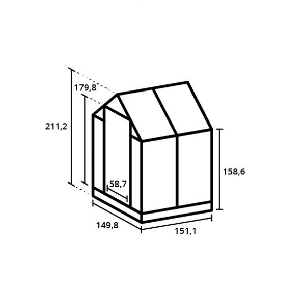Royal Well Anne I tuinkas 150x150 cm zwart met 3mm veiligheidsglas (inclusief fundament)